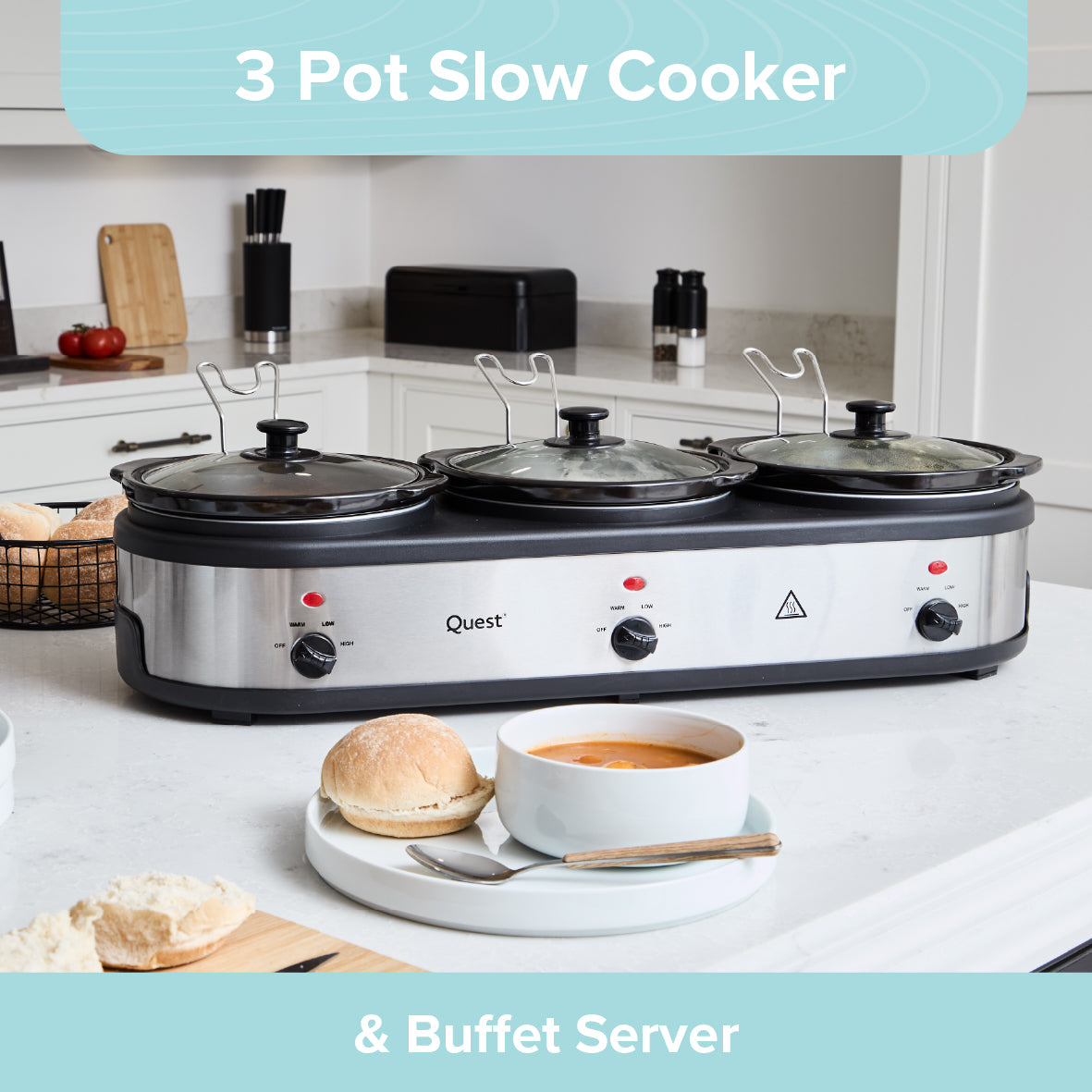 3 Pot Slow Cooker & Buffet Server