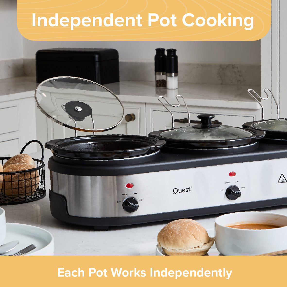3 Pot Slow Cooker & Buffet Server