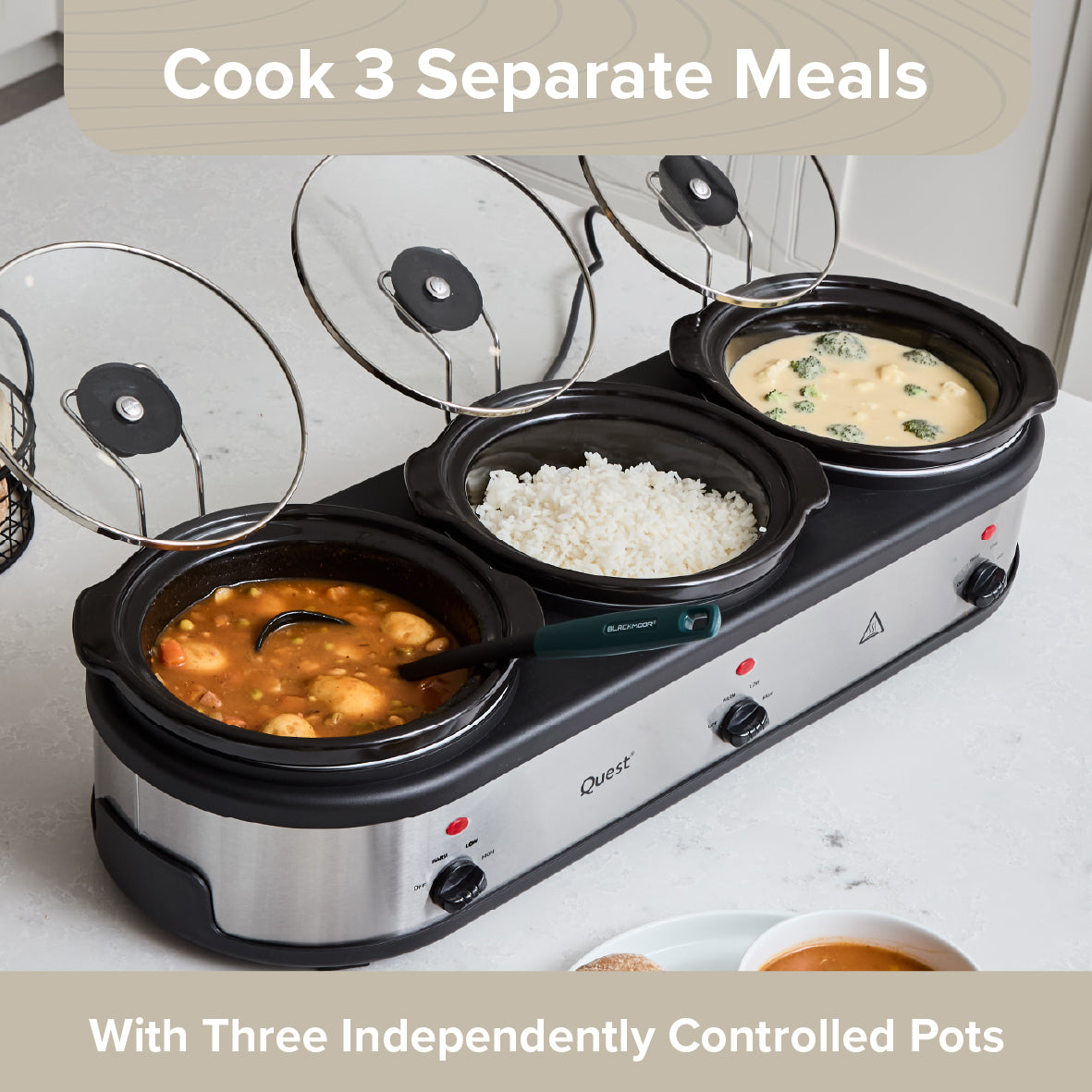 3 Pot Slow Cooker & Buffet Server