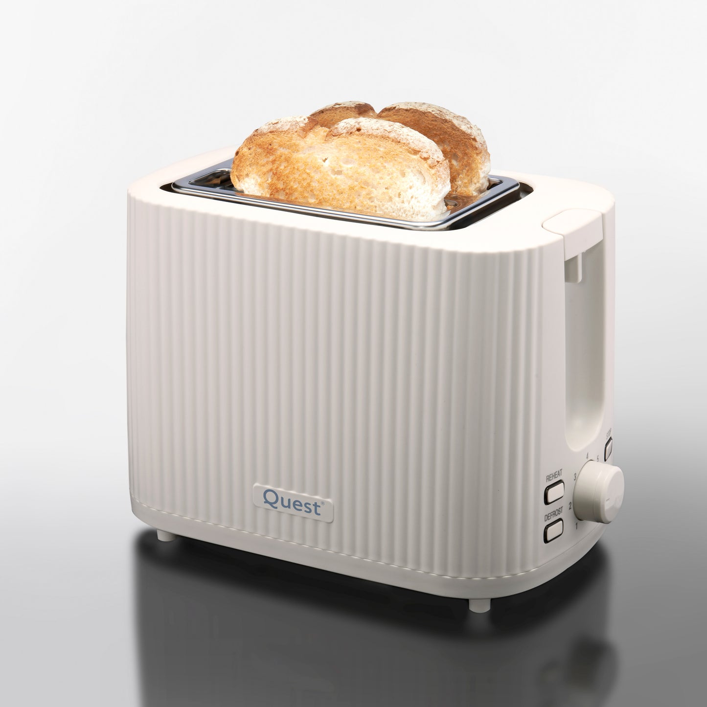 1.5L Kettle and Toaster Set - White Grooved Design