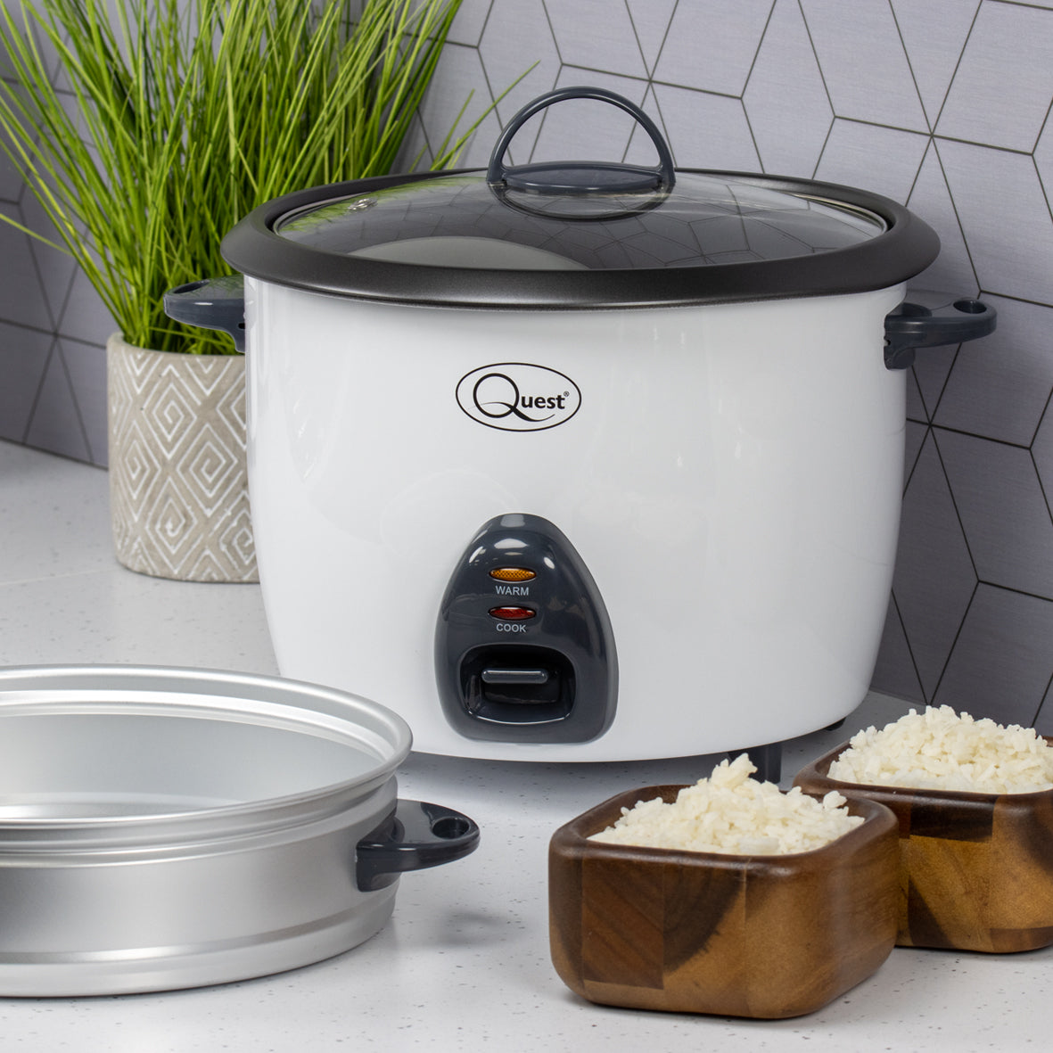 1.5L Rice Cooker with Steamer Attachment