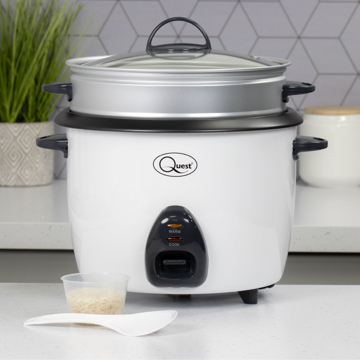 1.5L Rice Cooker with Steamer Attachment