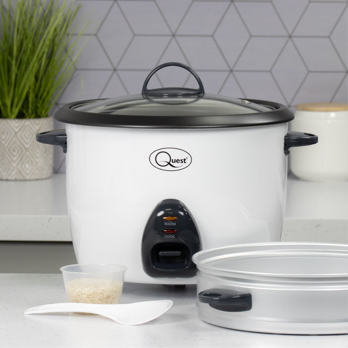 1.5L Rice Cooker with Steamer Attachment