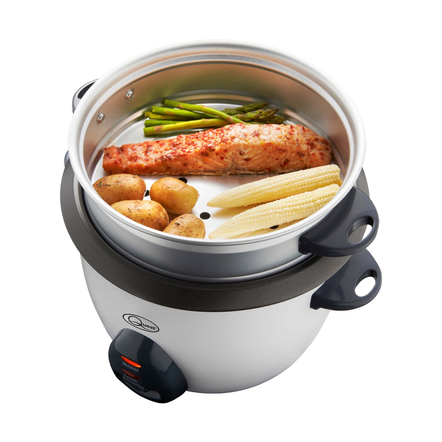 1L Rice Cooker with Steamer Attachment