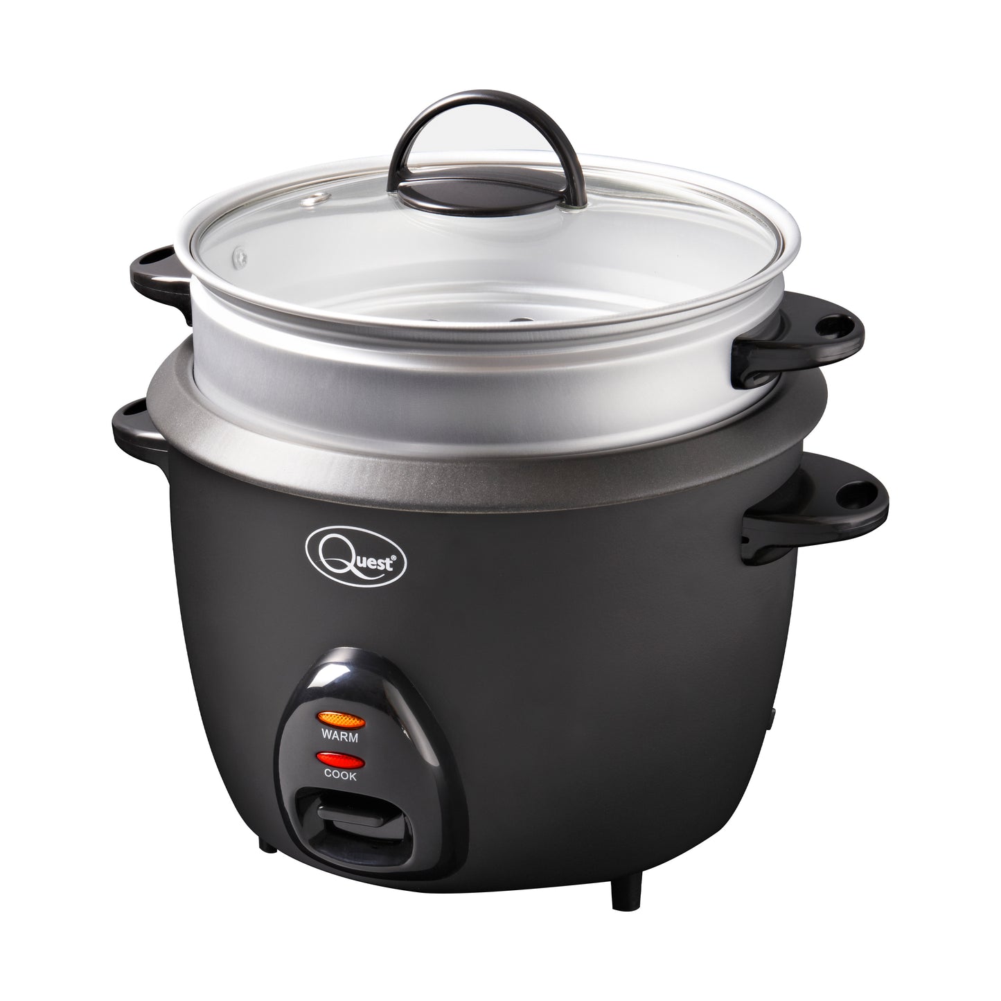 1.5L Rice Cooker with Steamer Attachment - Black