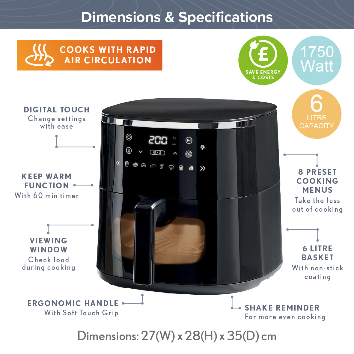 6L Digital Air Fryer