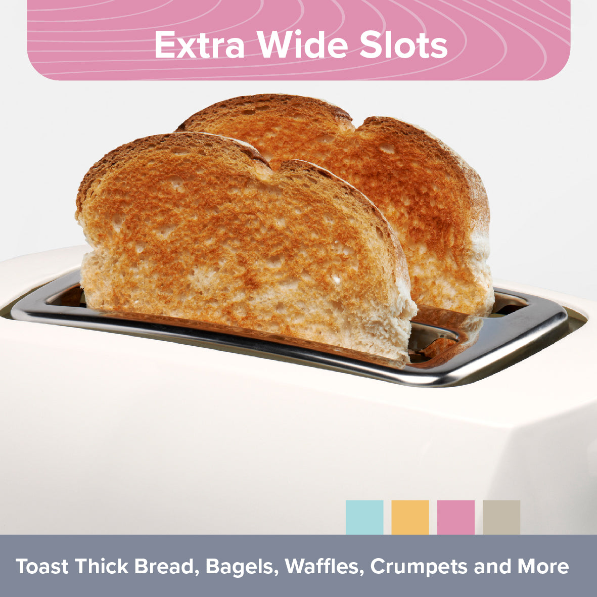 2 Slice Wide Slot Toaster - White