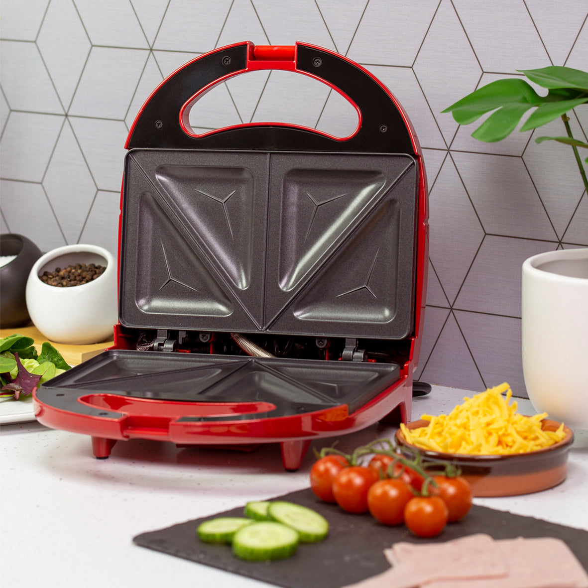 2 Portion Sandwich Toaster - Red