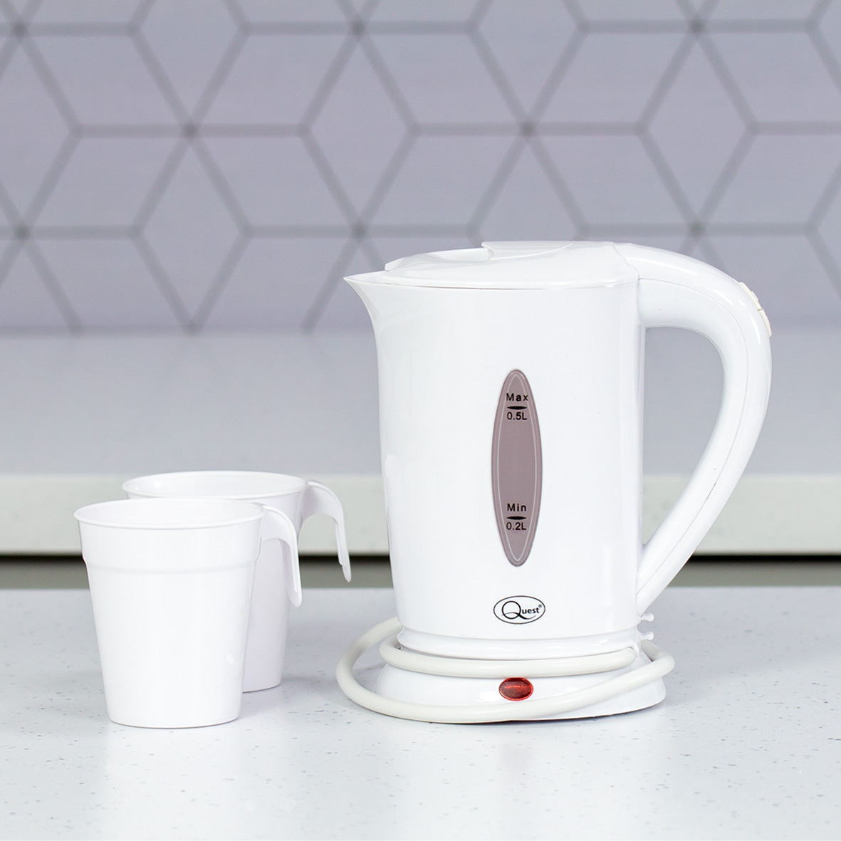 0.5L Travel Kettle and Mug Set - White