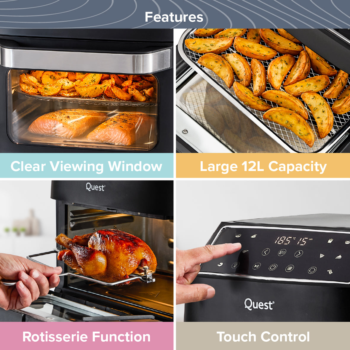 12L Digital Air Fryer with Rotisserie