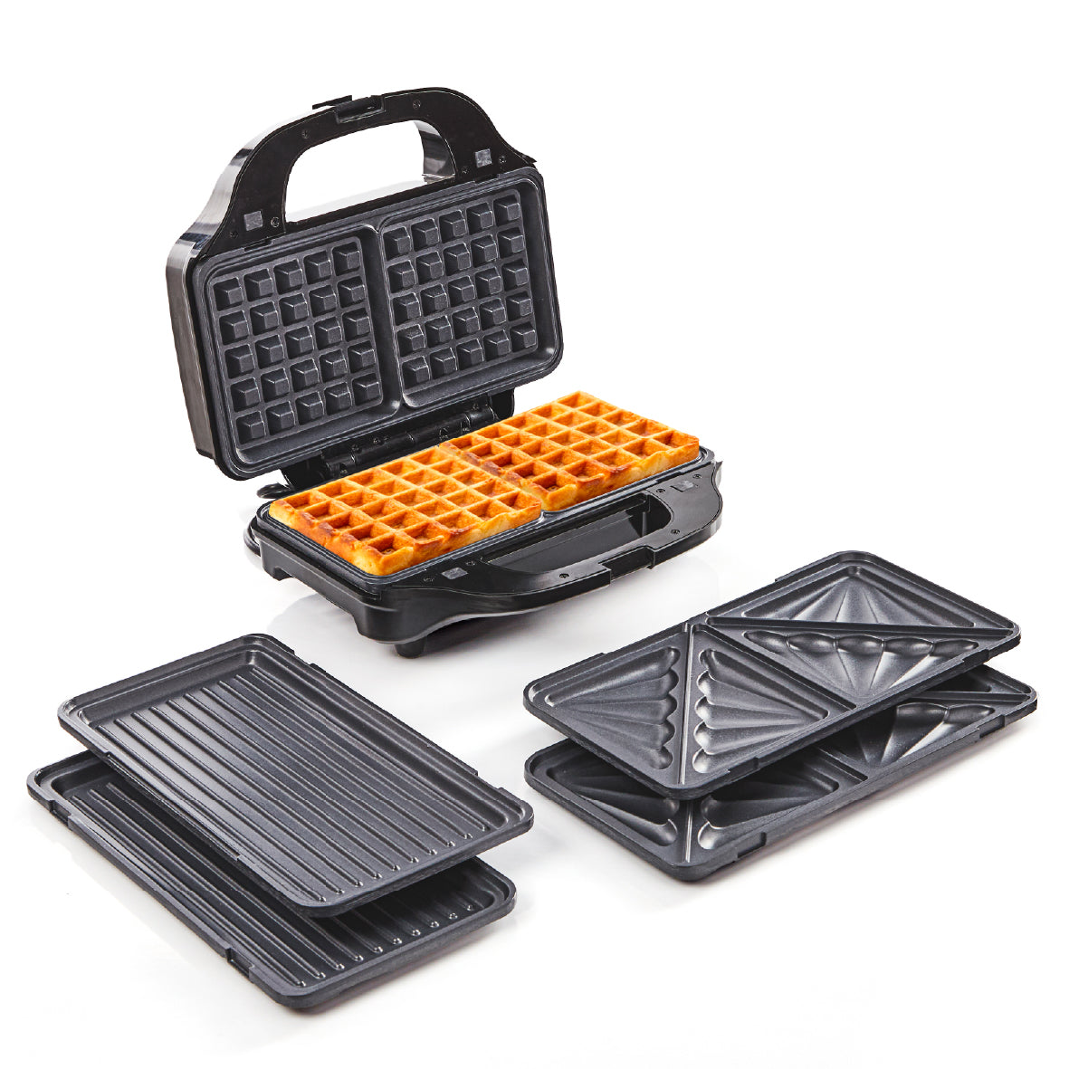 3-in-1 Waffle Maker, Sandwich Toaster & Panini Press