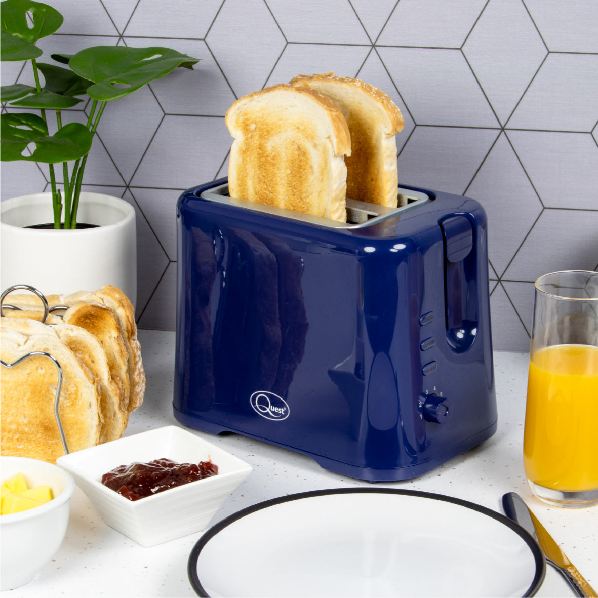 2 Slice Toaster - Navy Blue