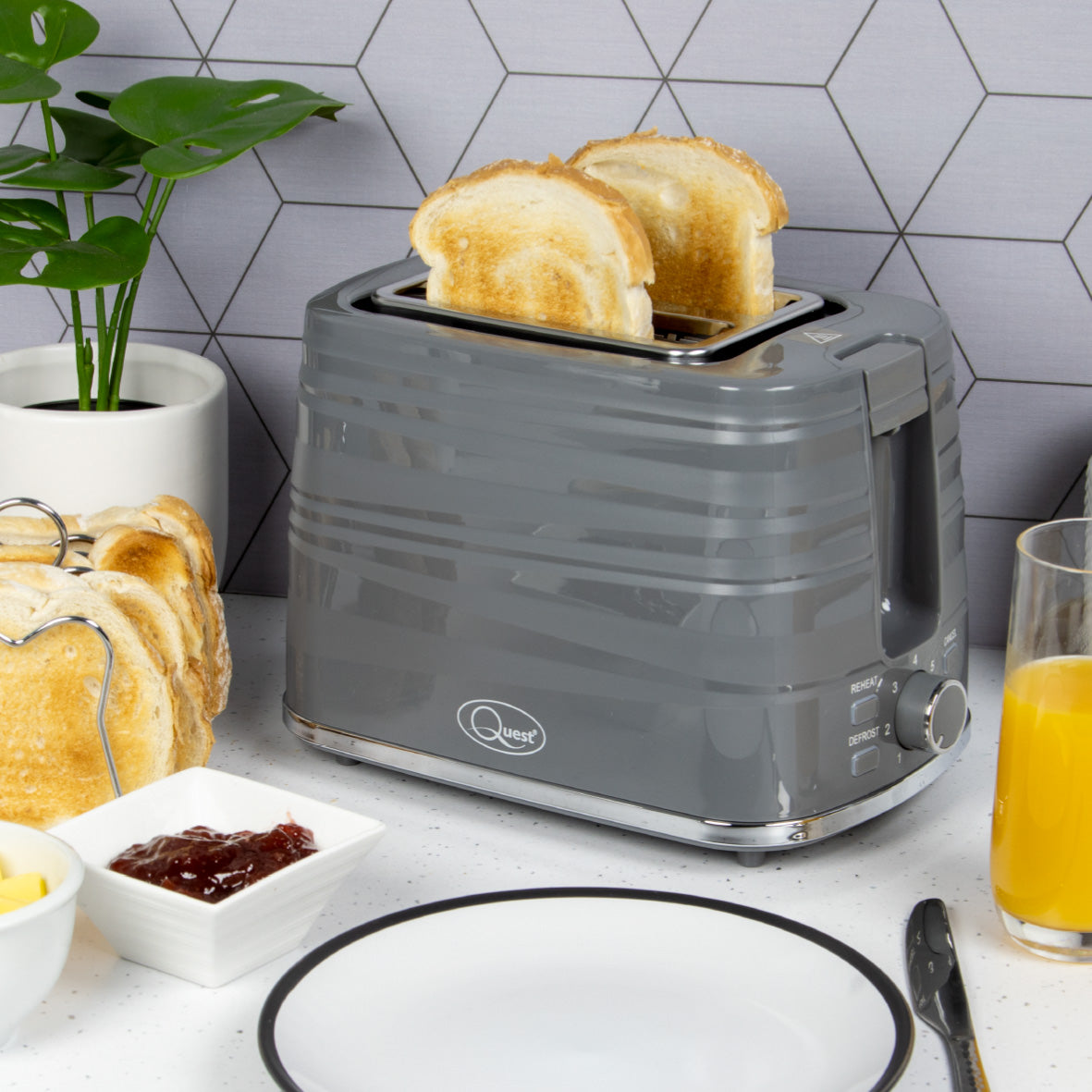 Harmony 2 Slice Toaster - Grey