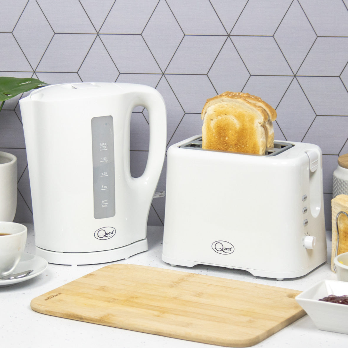 1.7L Kettle and Toaster Set - White