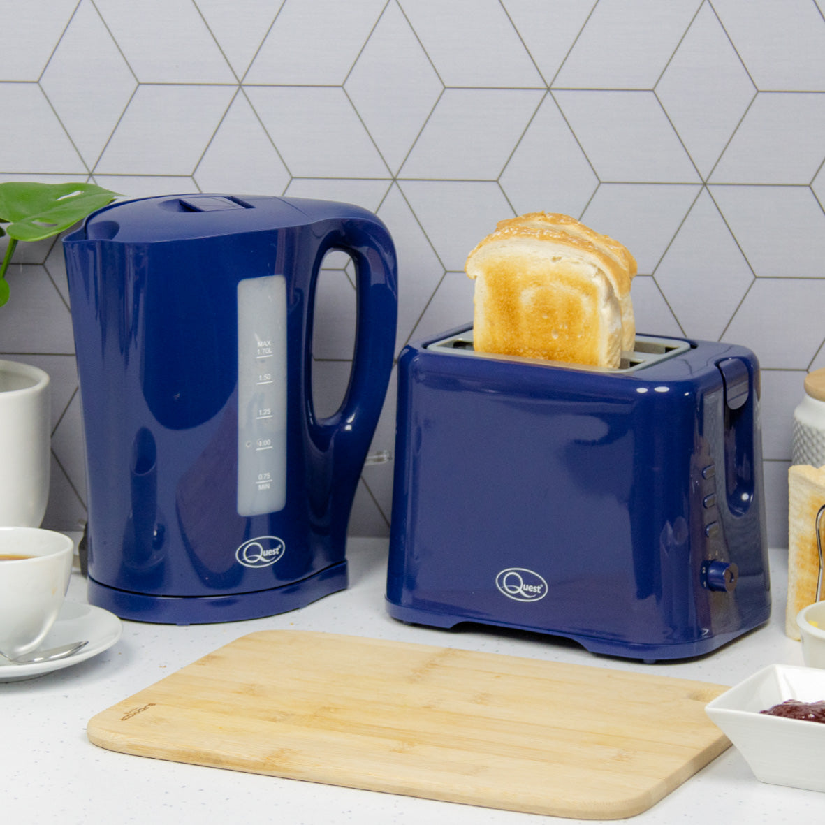 1.7L Kettle and Toaster Set - Navy Blue